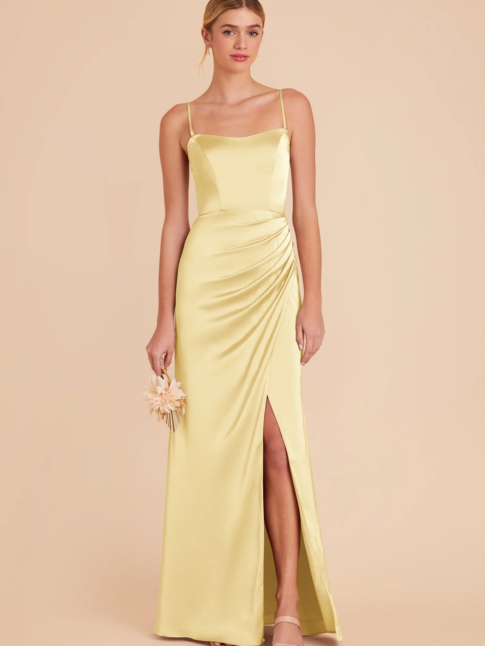 Birdy Grey Yellow Satin Bridesmaid Dress
